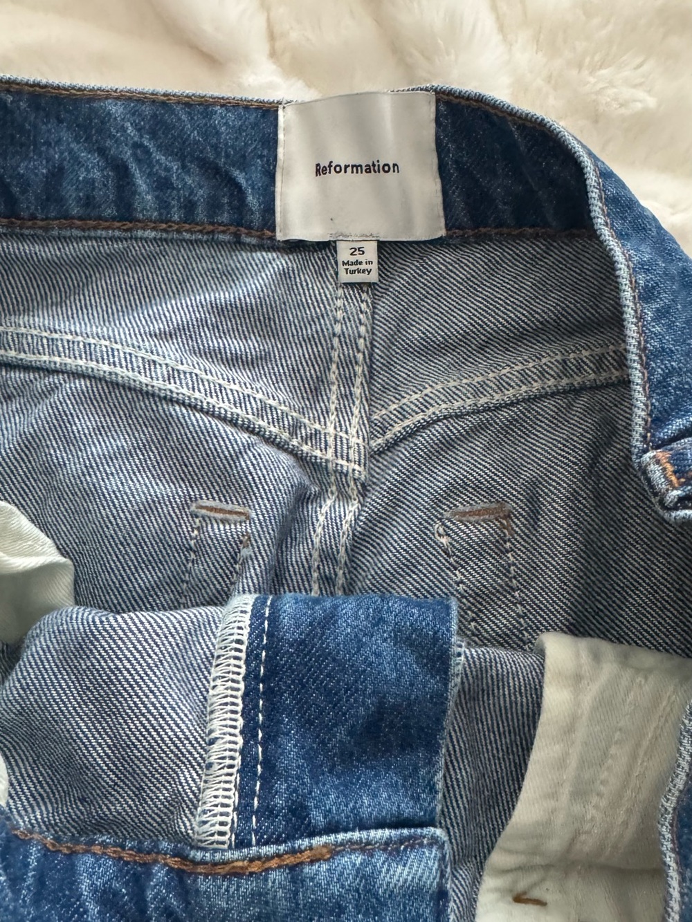 Reformation Dark Blue Straight Jeans - Picture 3 of 5